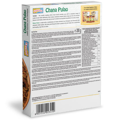 Ashoka 1932, Instant Rice, Vegan Chickpea Rice, All-Natural, Ready to Eat Pilaf, Chana Pulao, Authentic Indian Meals, Travel Friendly, Great for Offices & with No Preservatives, Pack of 1