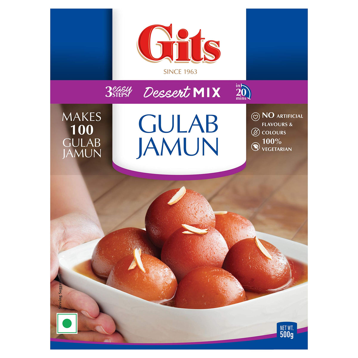 Gits Instant Gulab Jamun Dessert Mix, 1000g (Pack of 2 X 500g Each)
