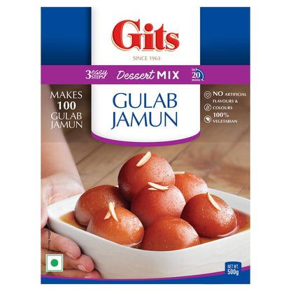 Gits Instant Gulab Jamun Dessert Mix, 1000g (Pack of 2 X 500g Each)