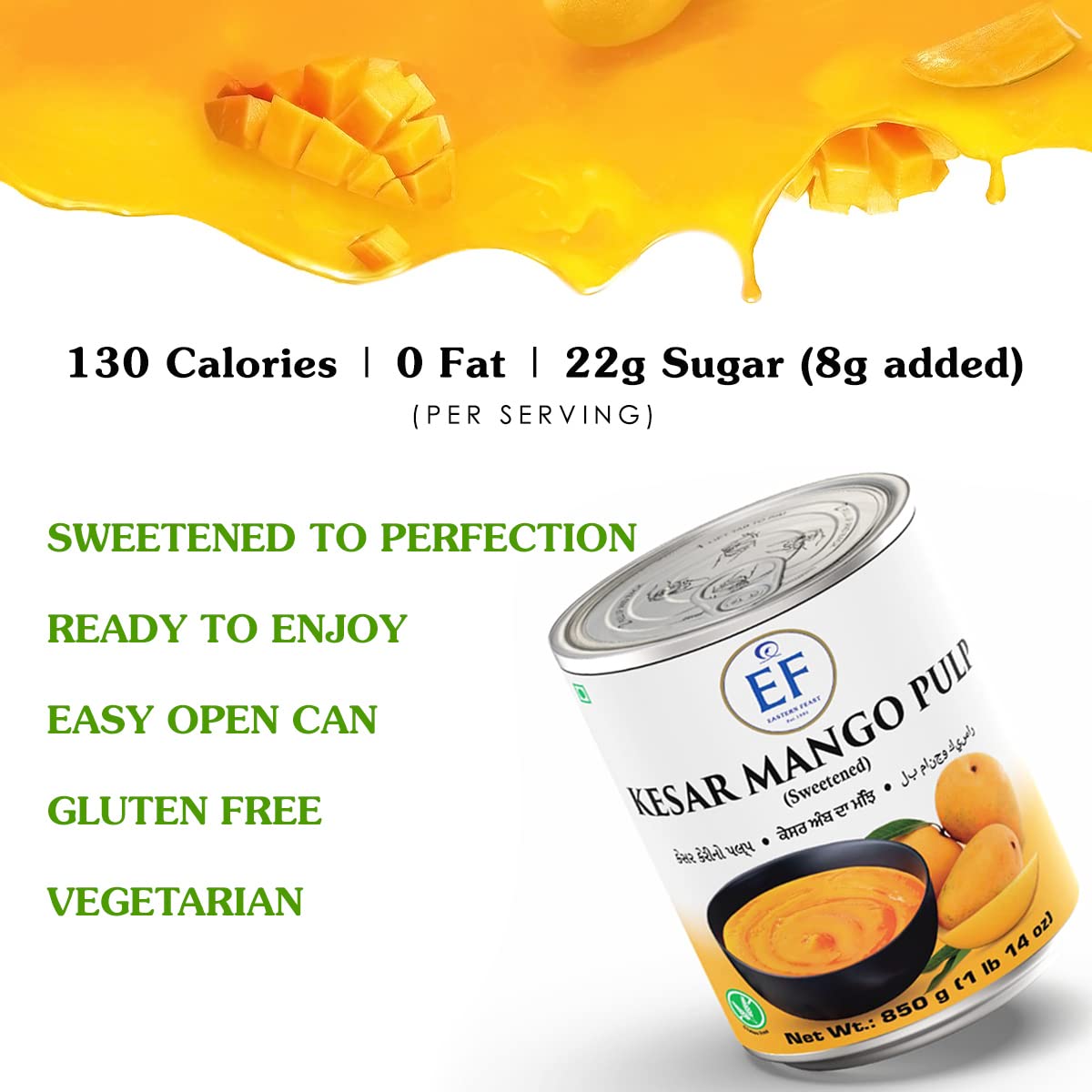 Eastern Feast - Kesar Mango Pulp (4 PACK), 30oz x 4