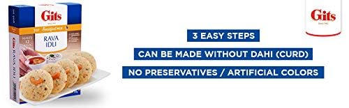 Gits Instant Mix Box - 600gm (Pack of 3 x 200gm ) | Ready to Cook Indian Breakfast/Lunch/Dinner/Snack Meal | No Artificial Colors, Flavors, Preservatives, 100% Vegetarian, Easy Recipe (Rava Idli)