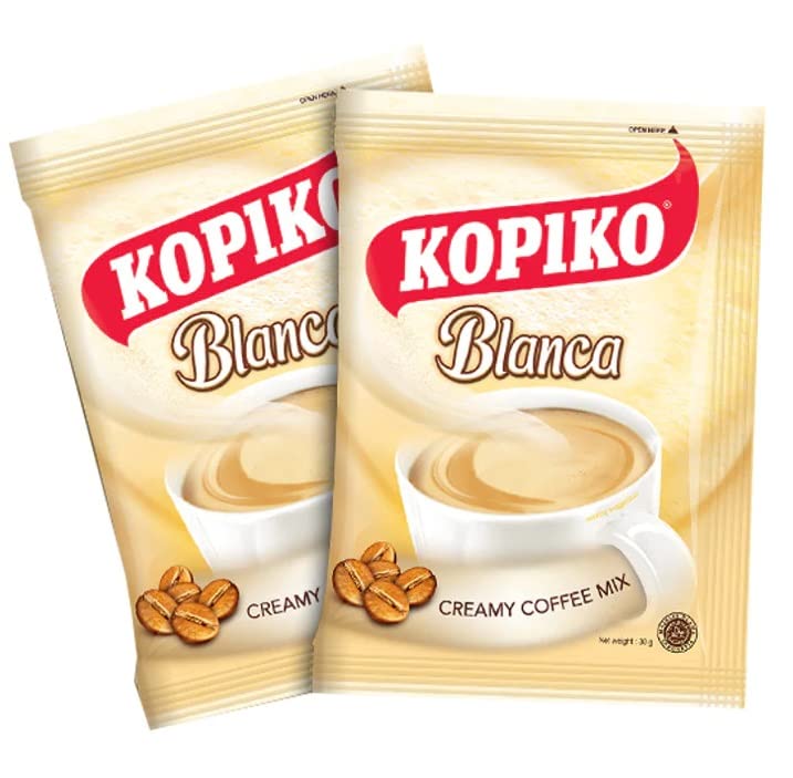 Kopiko Creamy Blanca Long Pack 3 in 1 Instant Coffee Mix 30 Bags, 30g