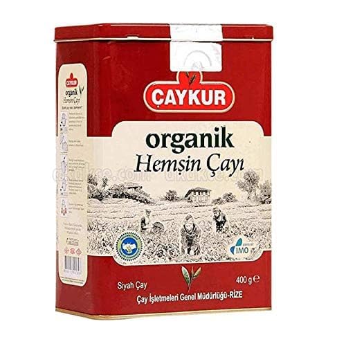 Caykur Organic Hemsin Turkish Tea Can Packaging, 400 Gr - 0.9 Lbs - PACK of 3