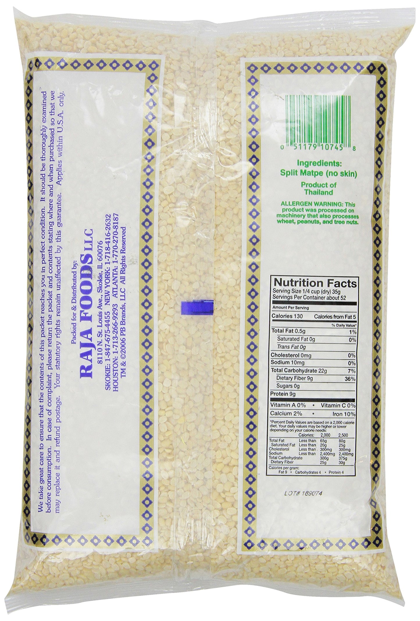 Swad Urad Dal ( Split Matpe Beans) 4 lbs - Dal Lentils