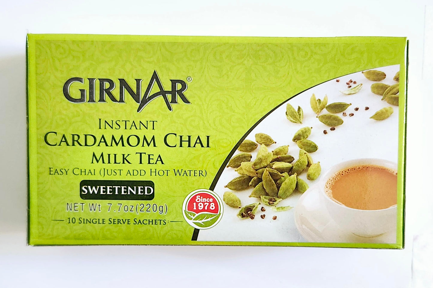 Girnar Instant Chai/Tea Premix With Cardamom, 10 Sachet Pack