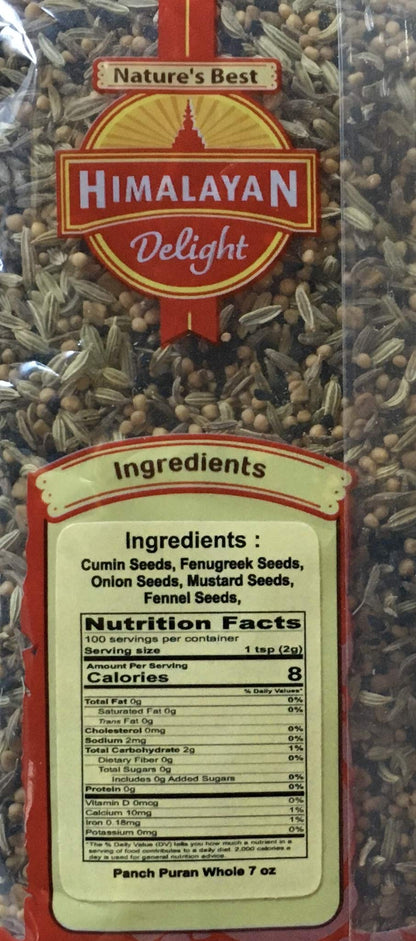 Himalayan Delight Premium Quality Panch Puran (Whole) - 7 Ounce/200 Gram