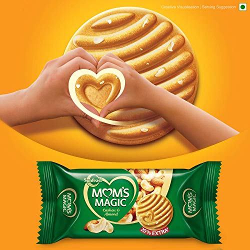 Sunfeast Mom's Magic Biscuit - Cashew & Almond, 60g (Pack of 5) Promo Pack