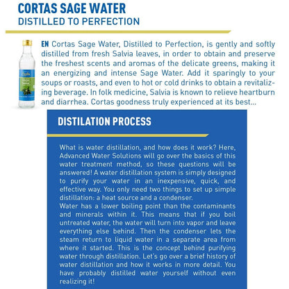 Cortas Sage Water Distilled to Perfection, 300ml (10 fl. oz) (Pack of 1)