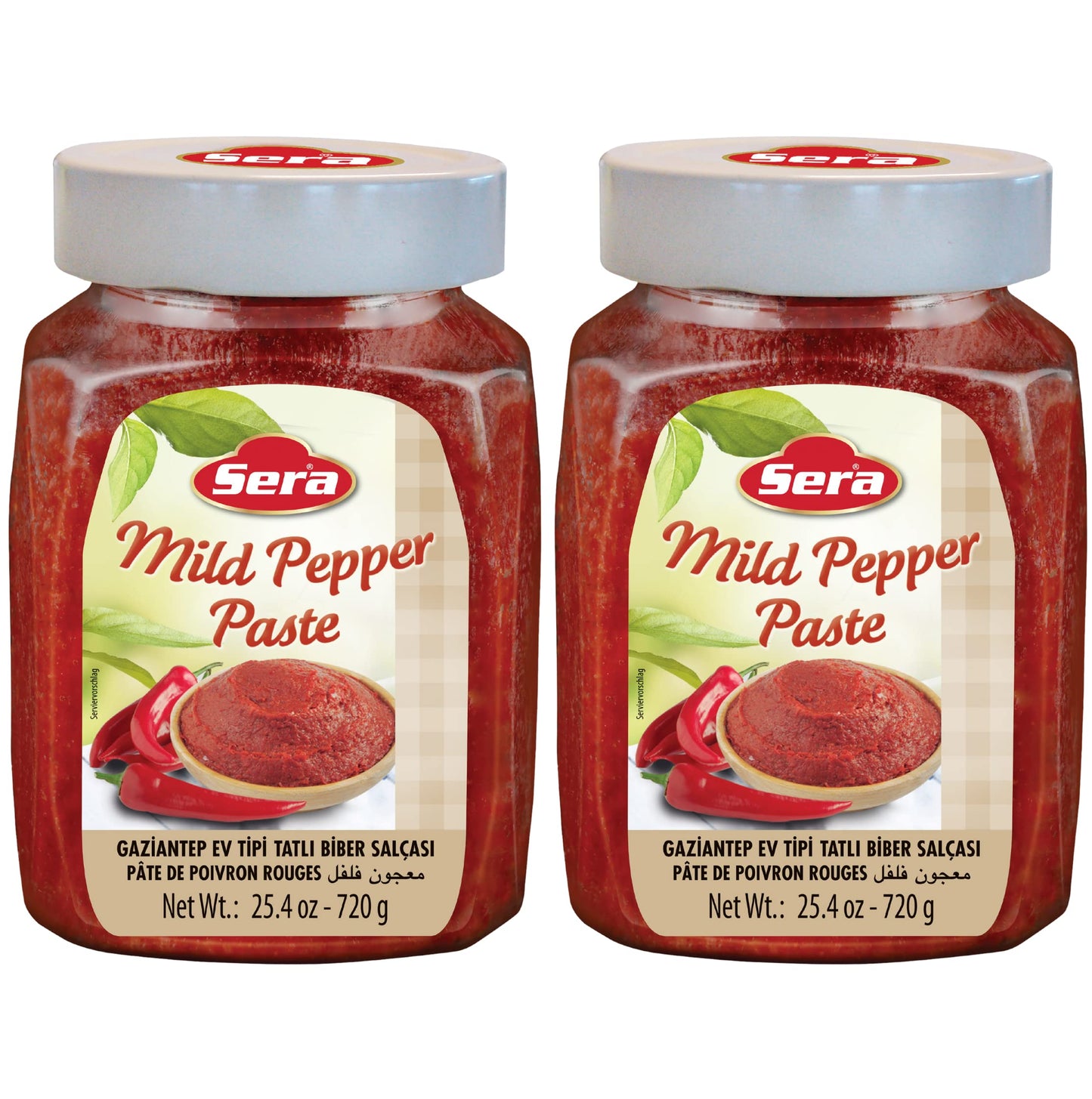 Sera Mild Pepper Paste 25.4 Oz Jar (2 PACK) | No Sugar | No Artificial Preservatives | Add a Unique, Peppery Flavor to Your Dishes | Great as a Spread or In Sandwiches!o Your Dishes | Great as a