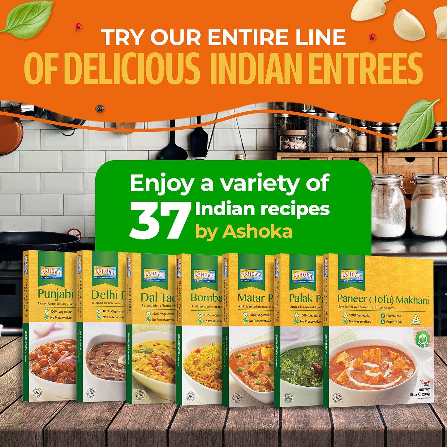 Ashoka Since 1932, All-Natural, Spinach and Lentils, Ready to Eat Meals, On the Go Prepared Meals, Traditionally Cooked Indian Food with No Preservatives, Plant-Based, Vegan Meal Pack of 5