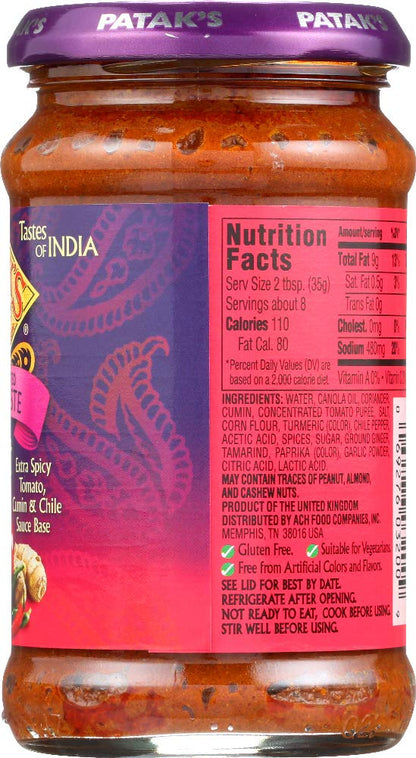 Patak's Hot Curry Paste 10 oz - Pickles & Paste