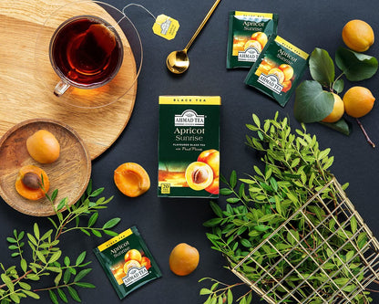 Ahmad Tea Apricot Sunrise, Tea Bags, 20-Count Boxes (Pack of 2)
