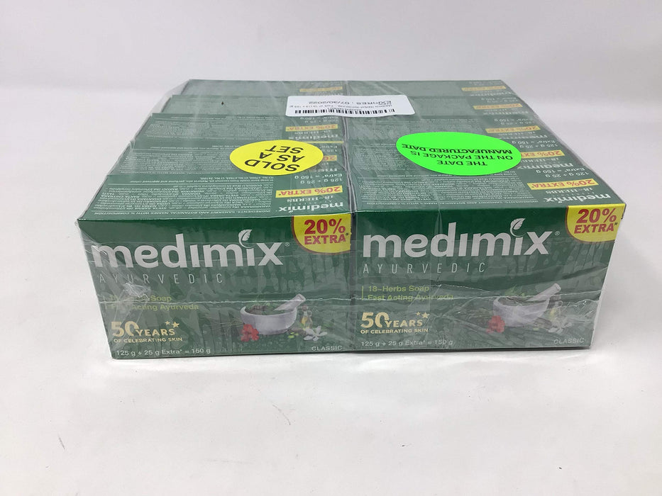 Medimix Herbal Handmade Ayurvedic Classic 18 Herb Soap for Healthy and Clear Skin Pack of 10 (10 x 125 g)