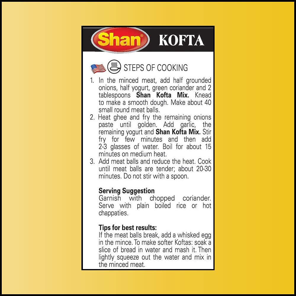 Shan Kofta Recipe and Seasoning Mix 1.76 oz (50g) - Spice Powder for Meat Balls in Traditional Spicy Curry  (1.76 Ounce (Pack of 1))