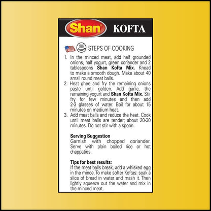 Shan - Kofta Seasoning Mix (50g), Spice Packets for Meat Balls in Spicy Curry (Pack of 6)