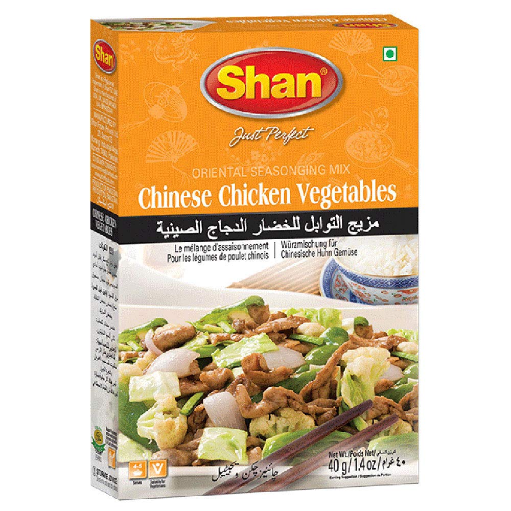 Shan Chinese Chicken Vegetables Oriental Seasoning Mix 1.41 oz (40g) - Spice Powder for Stir Fried Vegetables/Meat