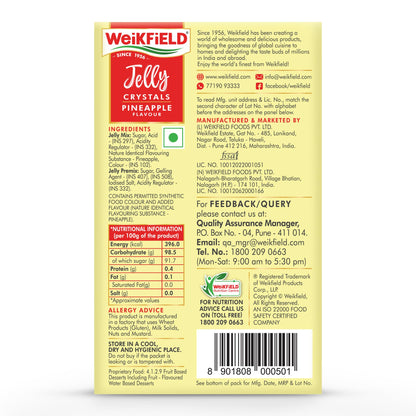 Weikfield Jelly Crystals - Pineapple, 90g