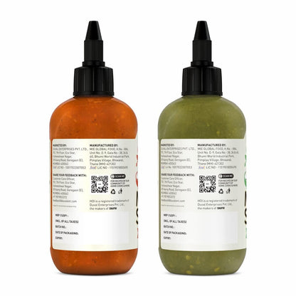 HOI MOMO SAUCE Combo Pack | Original Hot & Classic Green | 250 gm Each - Veg | Dipping & Serving Sauce