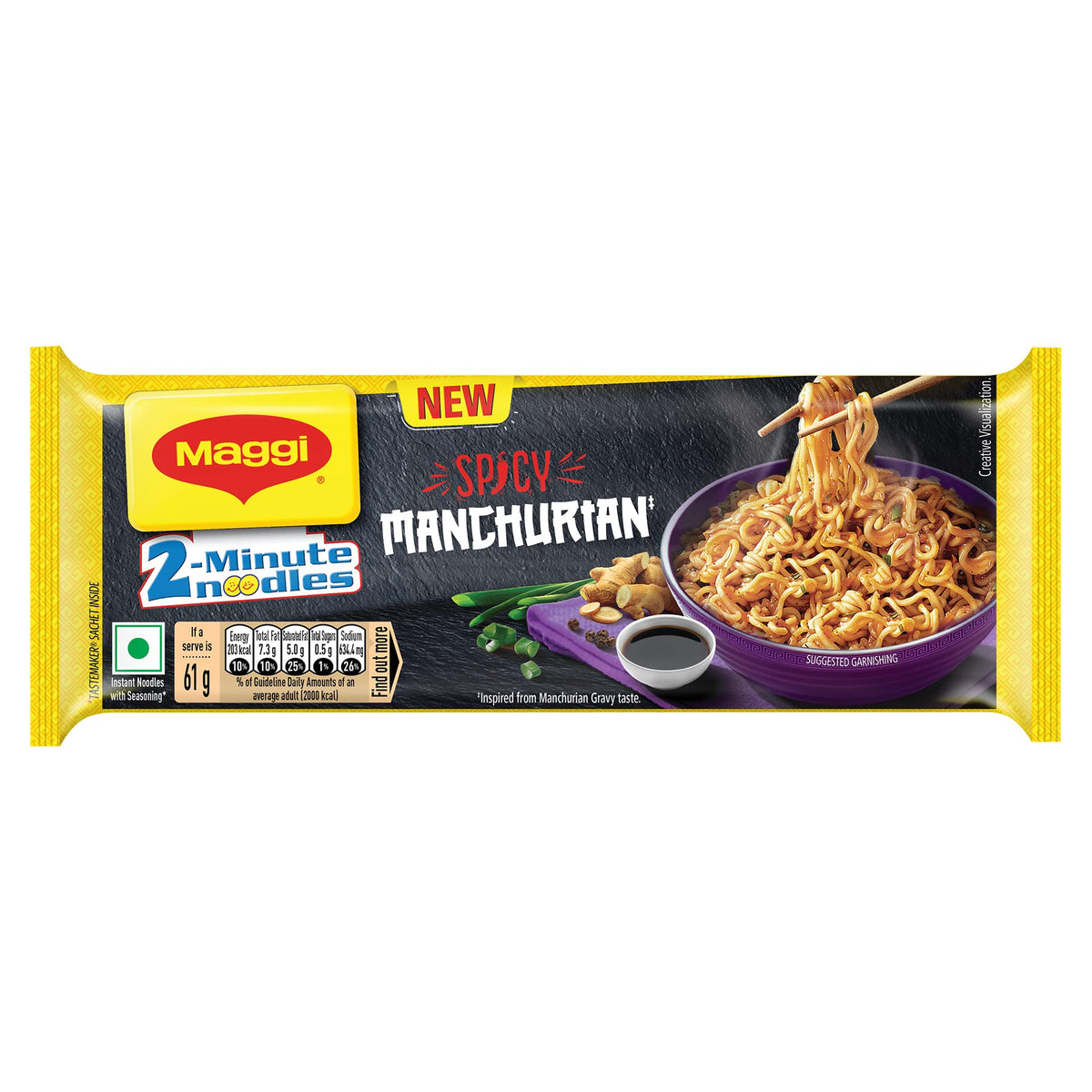 MAGGI 2-Minute Spicy Manchurian Noodles, Easy to Cook Instant Noodles, 244 grams