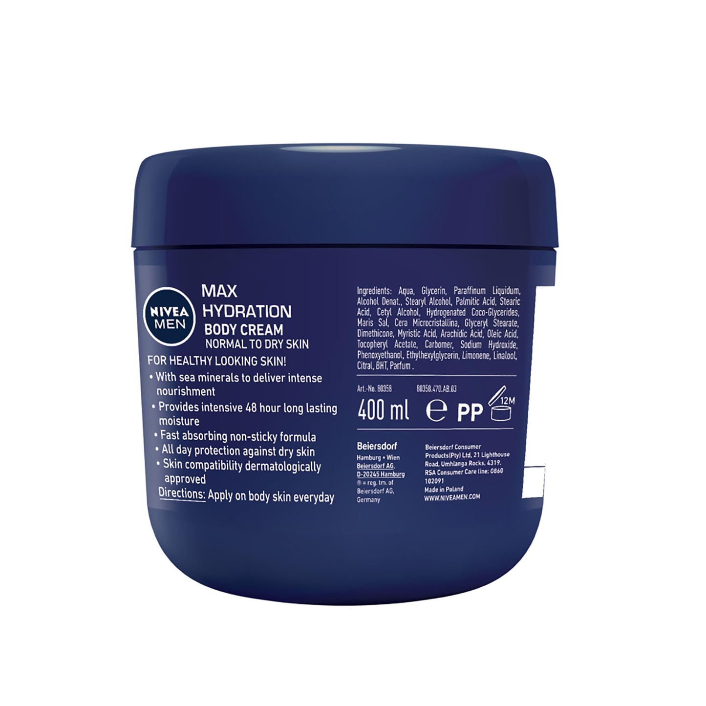 Nivea Men Max Hydration Body Cream 13.5 oz