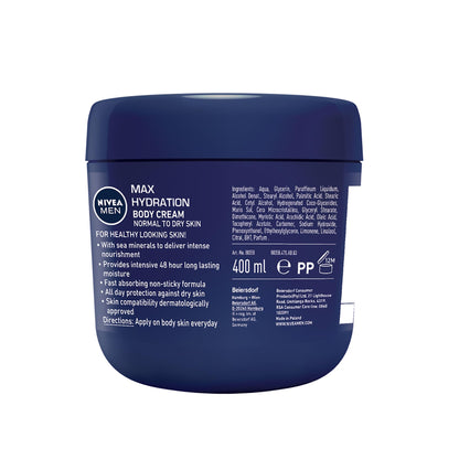 Nivea Men Max Hydration Body Cream 13.5 oz