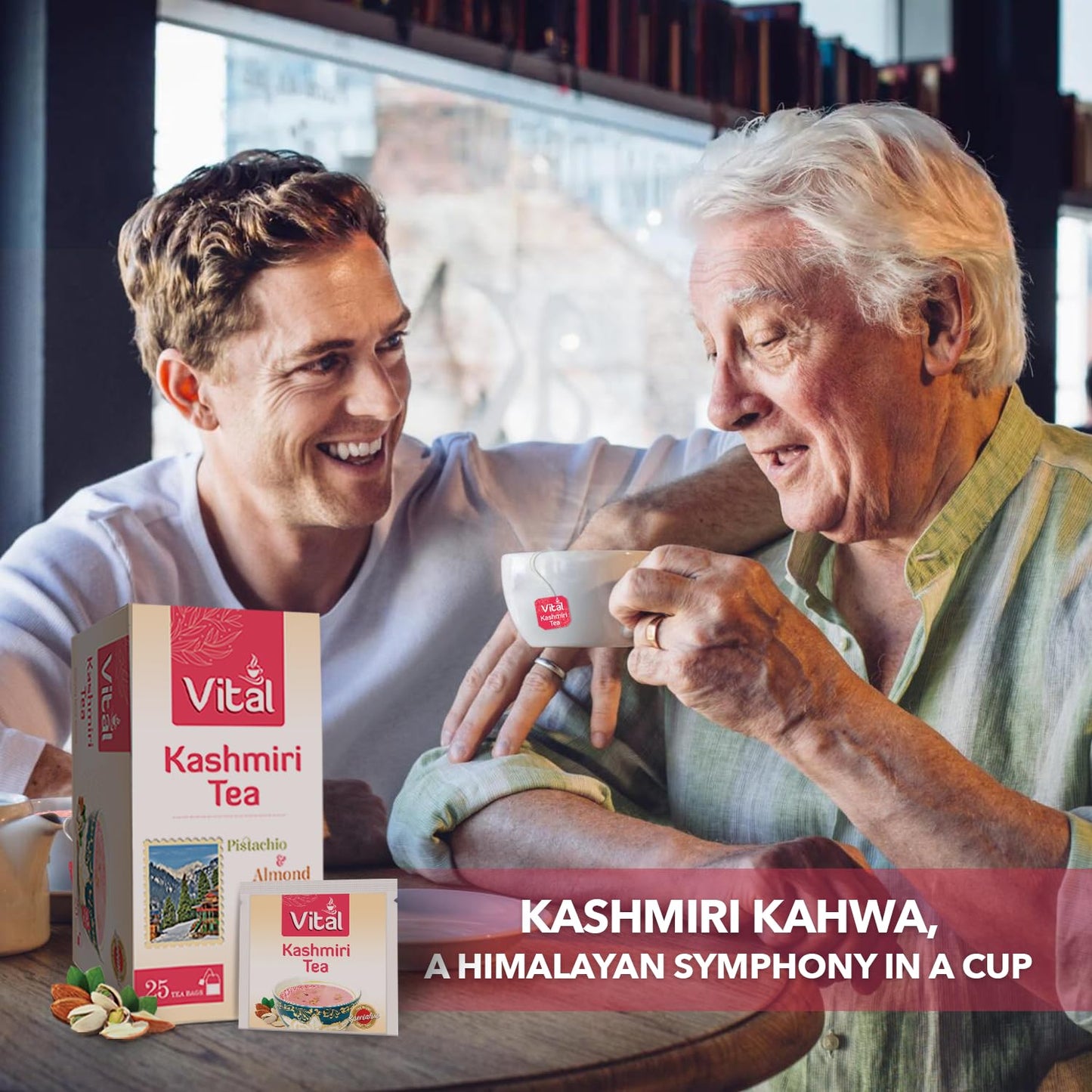 Kashmiri Tea - Count of 25 Green Tea Bags, Flavourful Taste of Green Tea, Freshly and Carefully Packed with Original Taste of Kashmiri Chai, Aromatic & Soothing Tea Beverages by Vital Products