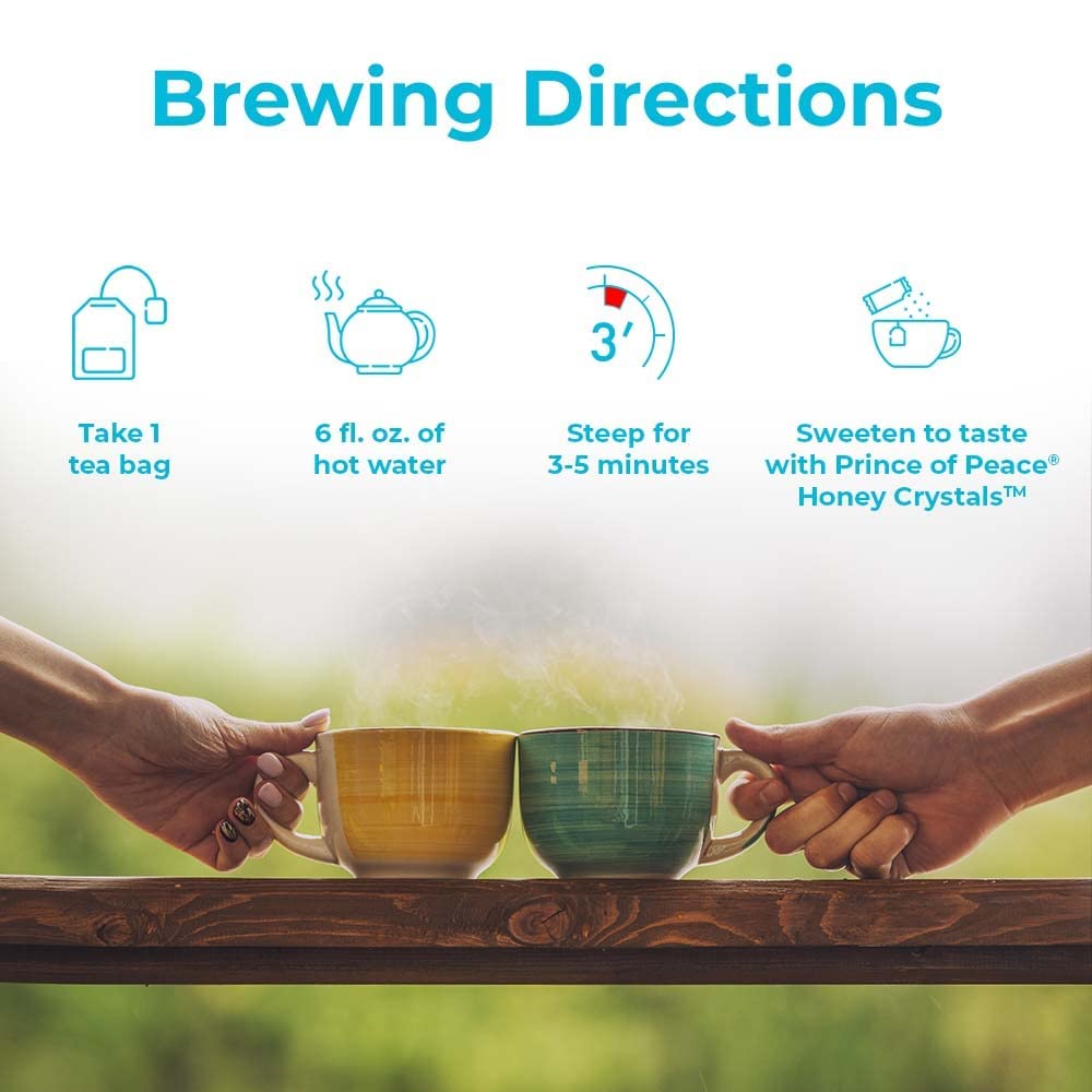 Prince of Peace Premium White Tea, 100 Tea Bags White Tea Bags Prince of Peace White Peony Tea Camellia Sinensis Tea Bags Prince of Peace Tea Premium Grade Tea