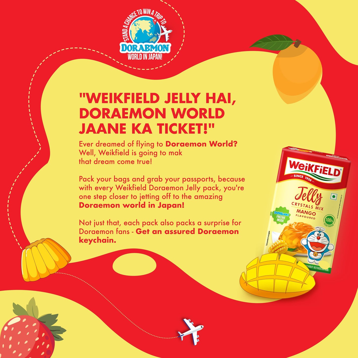 Weikfield Jelly Crystals - Pineapple, 90g