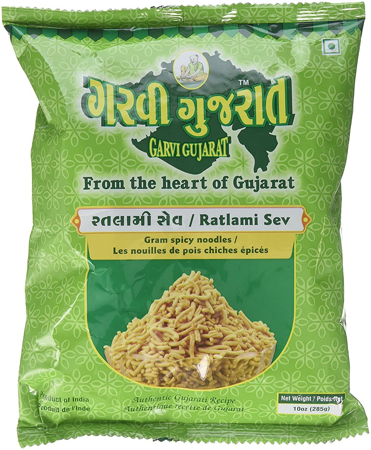 Garvi Gujarat - Gram Spicy Noodles (Ratlami Sev) - 285g (pack of 3)