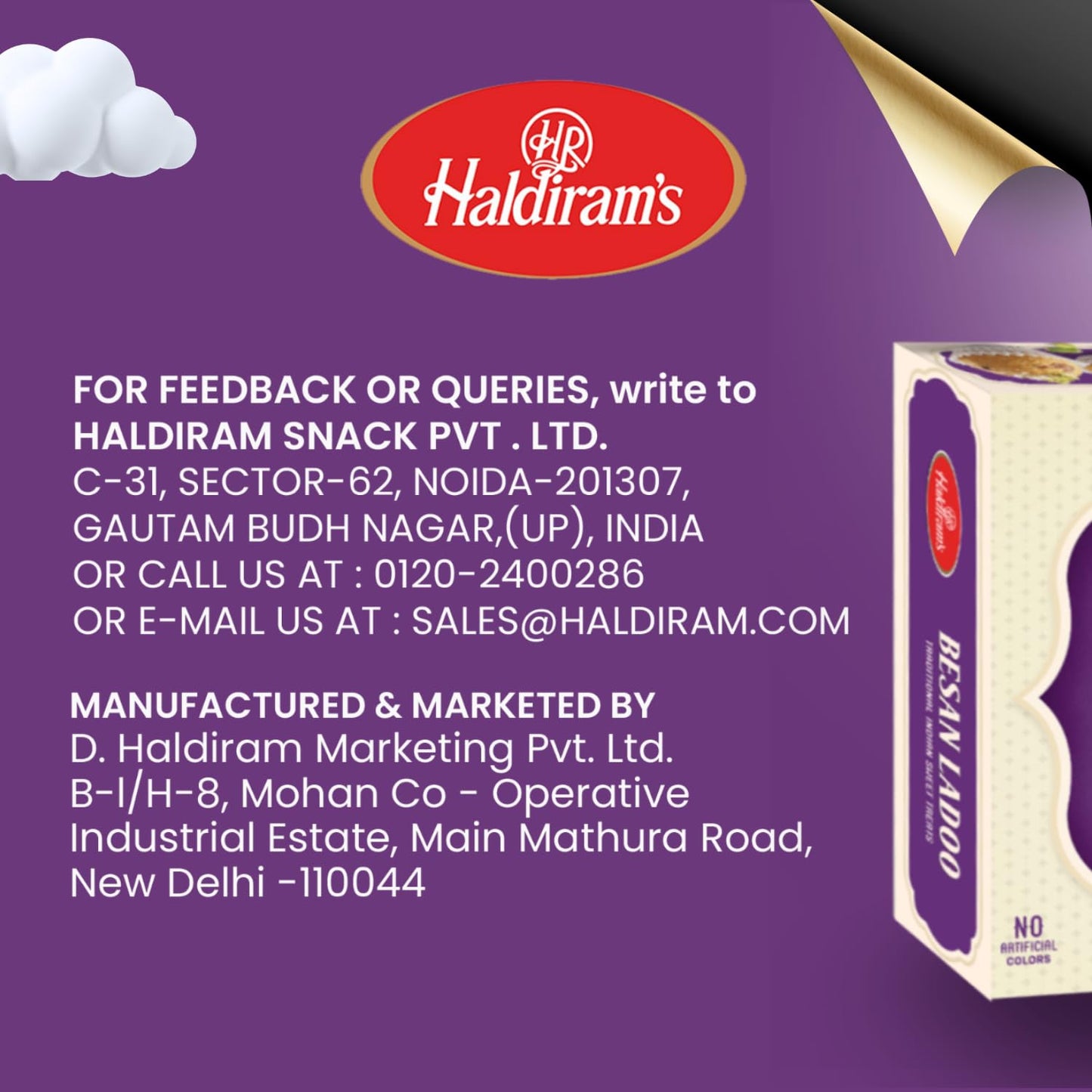 Haldiram Besan Ladoo (Freshly Packed) 400 Gram