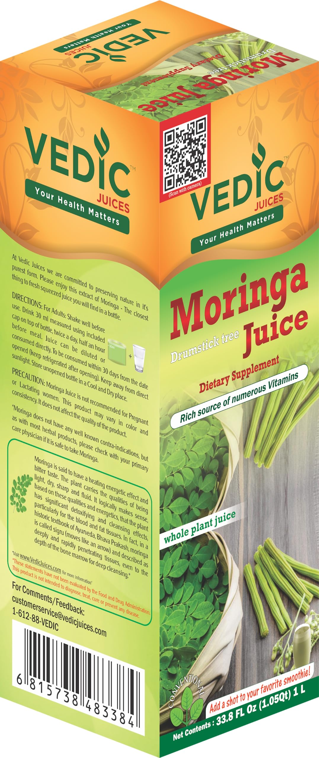 Vedic Moringa Juice | Rich Source of Numerous Vitamins 1L