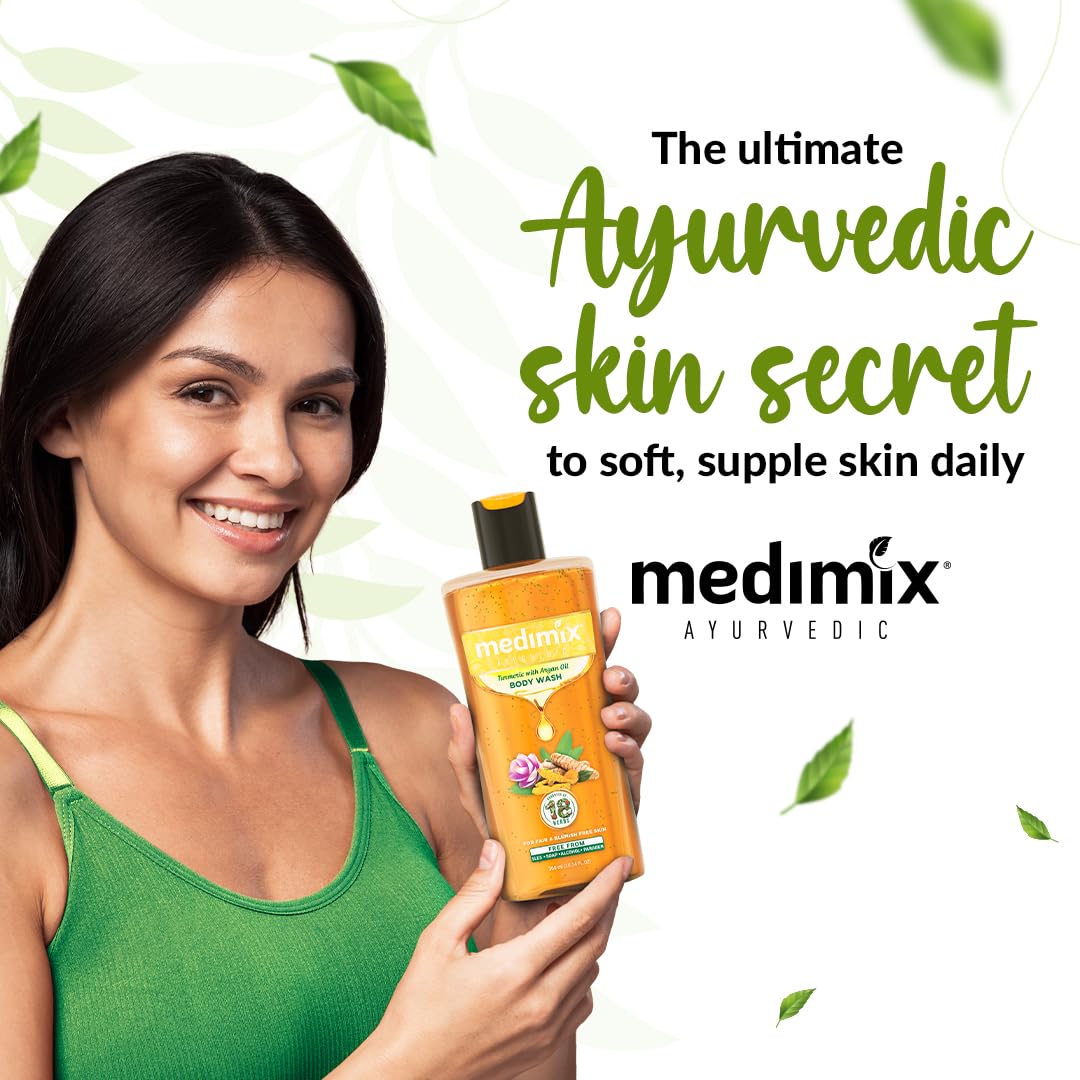 Medimix Ayurvedic Turmeric & Argan Oil Body Wash For Blemish Free Skin (300 ml / 10.14 fl oz)