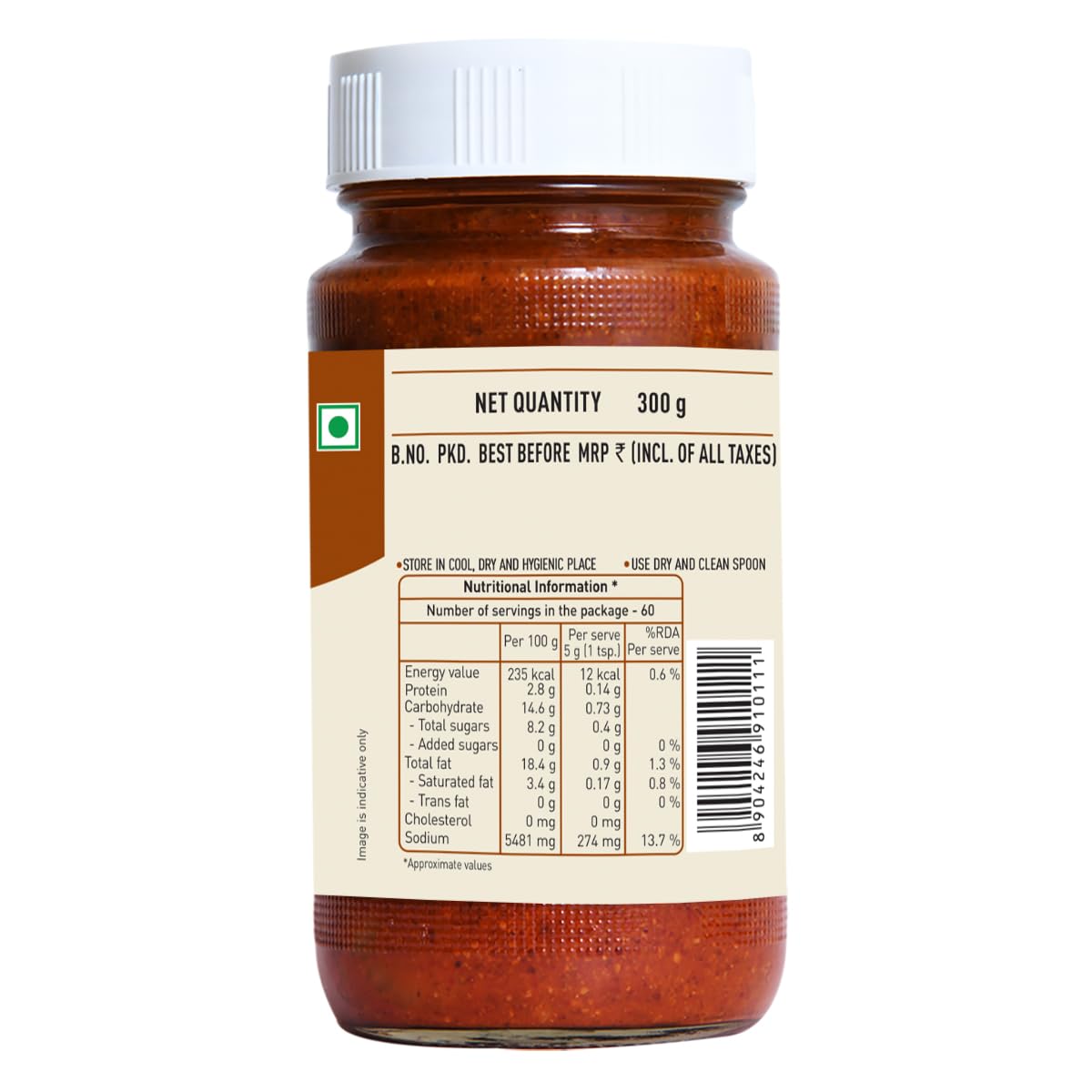 Priya Cut Mango Pickle Without Garlic 300 gms - Indian Pickles