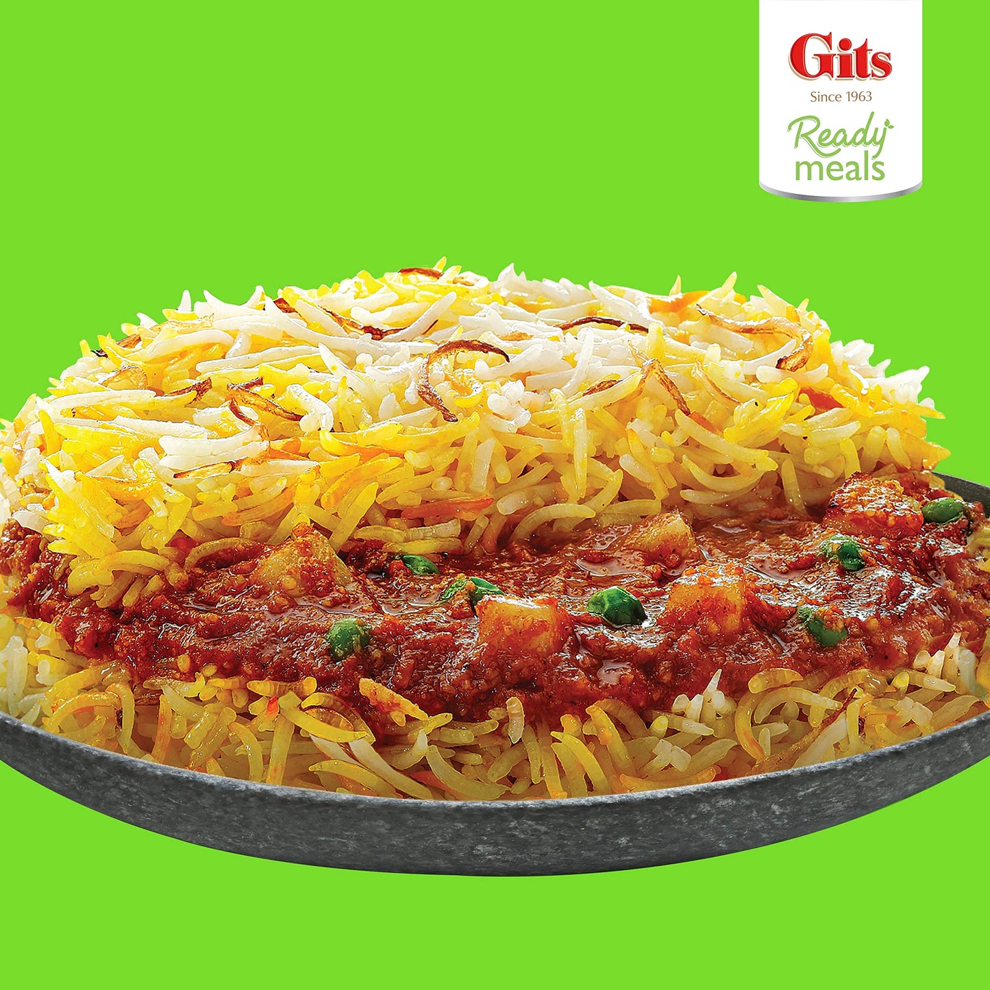 Gits Ready to Eat Veg Biryani, 795g (Pack of 3 X 265g Each)