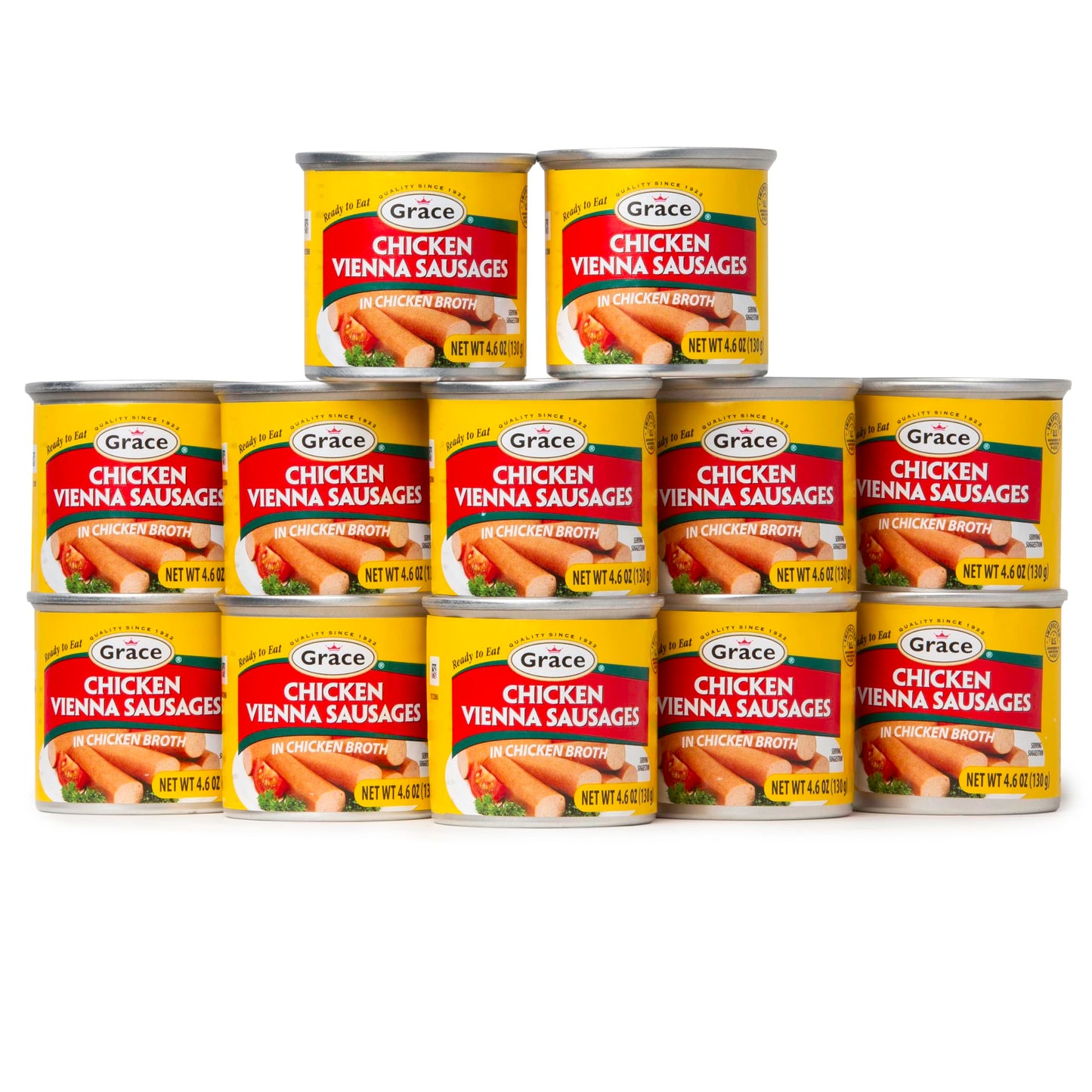 Grace Chicken Vienna Sausages in Chicken Broth (12 Pack, Total of 55.2oz)