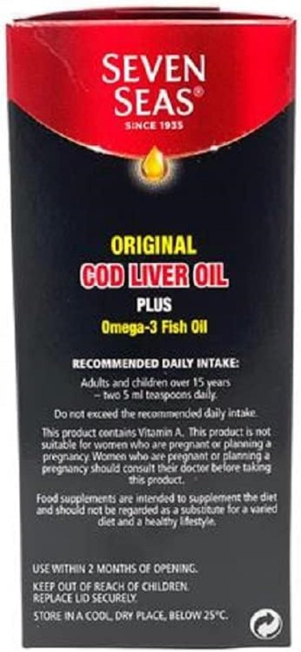 Seven Seas Orig Cod Liver Oil Plus Omega-3 Fish Oil 450ml