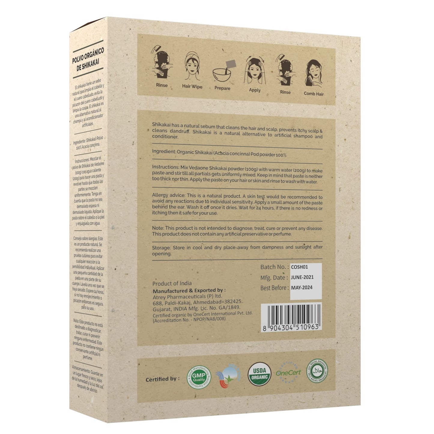 Vedaone Organic Shikakai Hair Powder 100gm