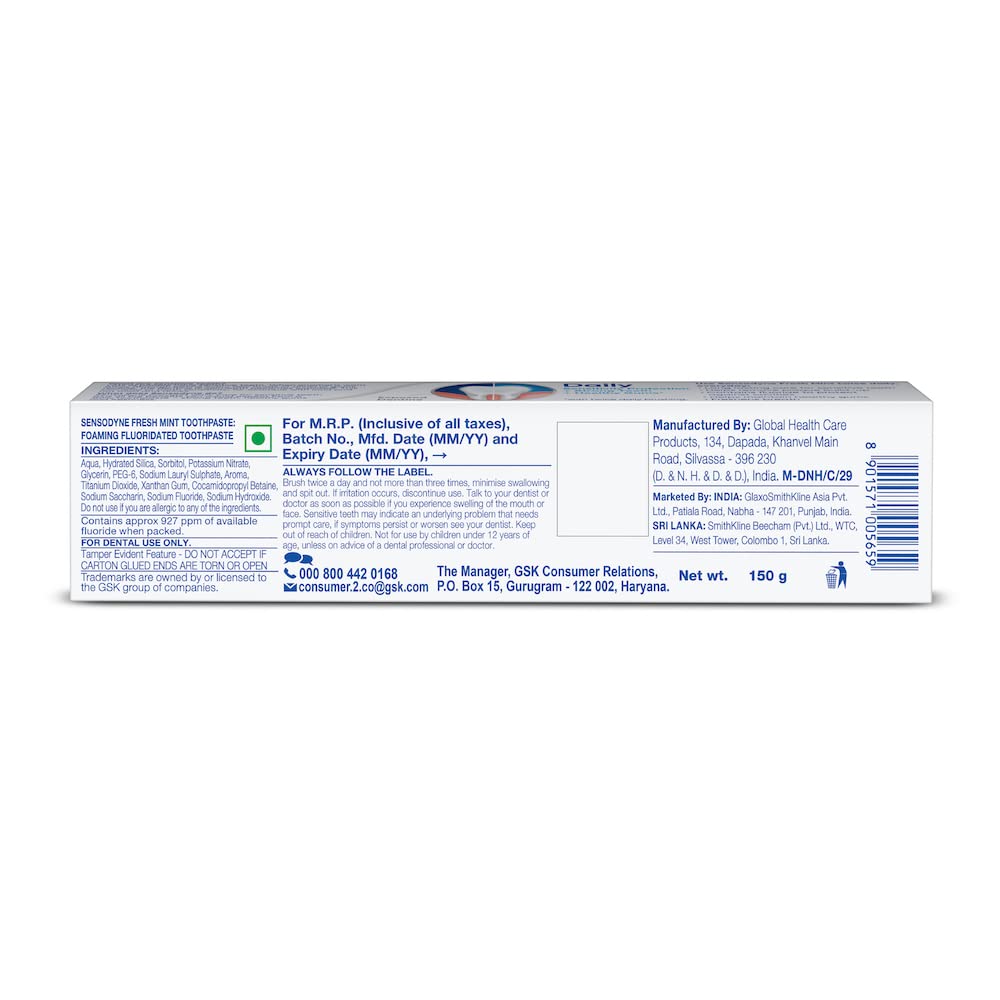 Sensodyne Fresh Mint Toothpaste 150gm
