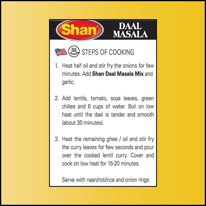 Shan - Daal Masala Mix (100g) - Seasoning Packets for Mild Lentil Curry