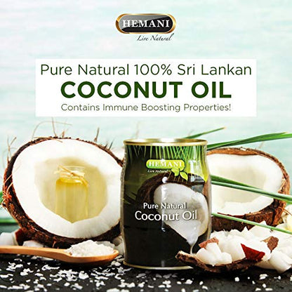 HEMANI 100% Sri Lankan Coconut Oil - 400mL (13.5 OZ) - Pure & Natural - NON-GMO - Vegan - IMMUNE BOOSTING PROPERTIES - Natural Beauty Regimen