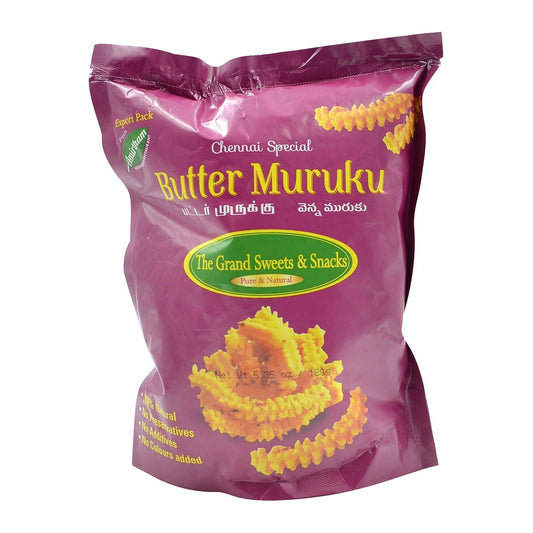 The Grand Sweets & Snacks, Butter Muruku, 180 Grams(gm)