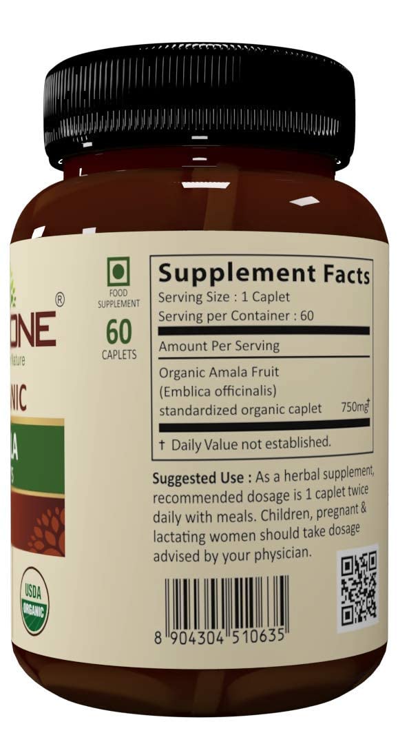 Vedaone USDA Organic Amala 750mg 60 Caplets Strengthens The Immune System