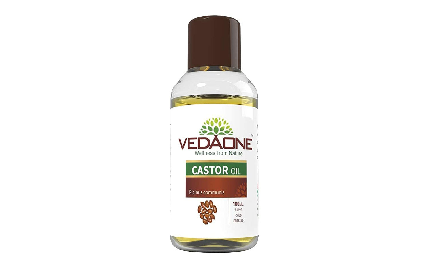 Vedaone 100% Pure Cold Pressed Castor Oil - 100ml for Hair and Skin