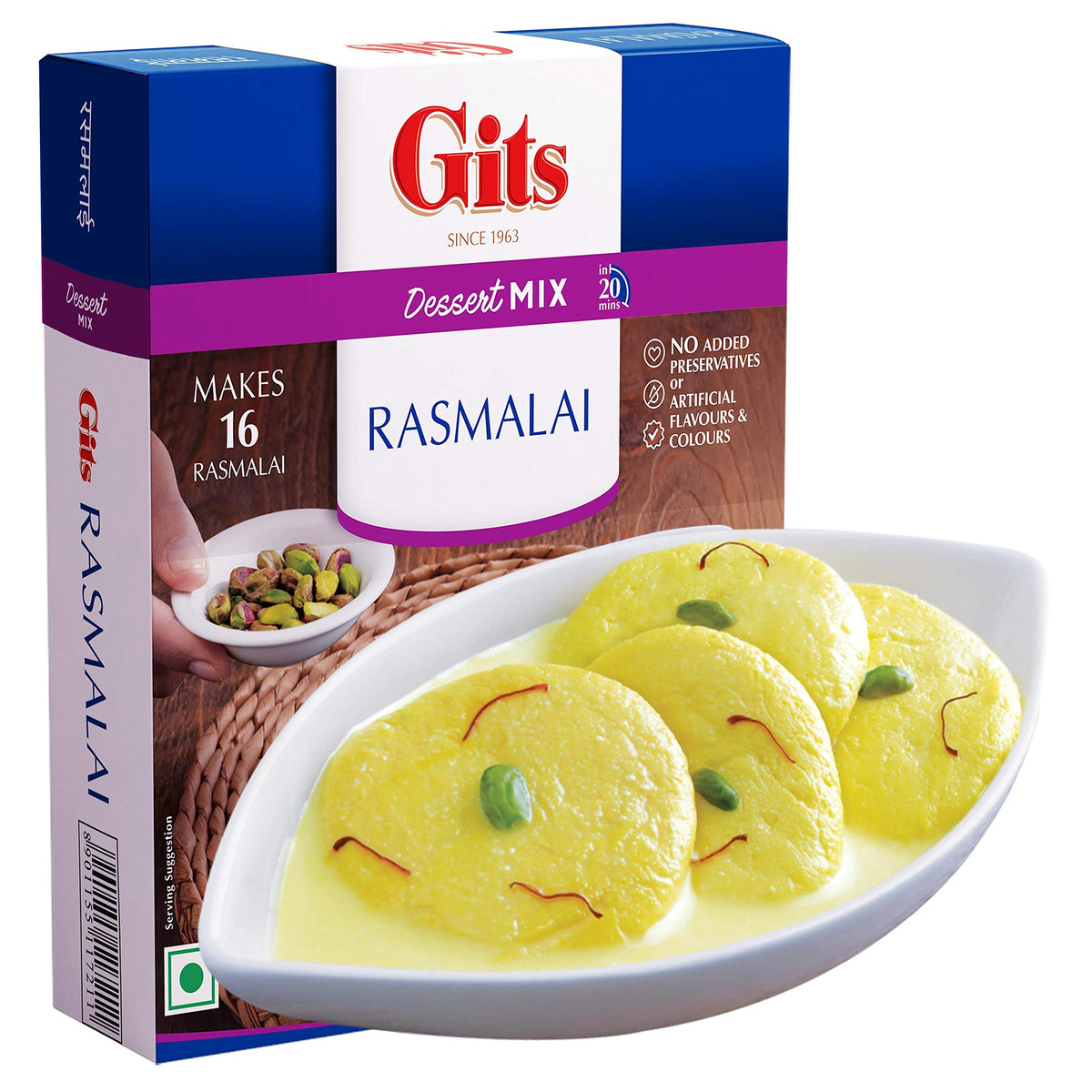 Gits Instant Rasmalai Desert Mix, 135g (Pack of 3)