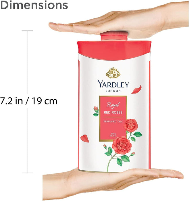 Yardley London Fresh Floral Fragrance Locked in a Fine & Silky Perfumed Talcum Powder (Yardley London Royal Red Rose, Pack of 2 250Gram)