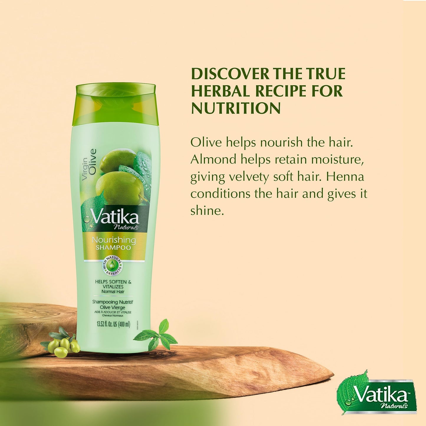 Dabur Vatika Naturals Virgin Olive Nourishing Shampoo 400ml