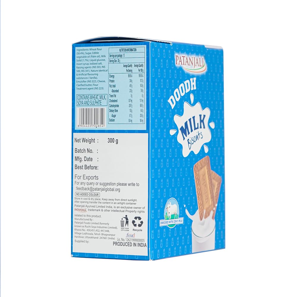 Patanjali Doodh Milk Biscuit (Pack Of 3) - 300g