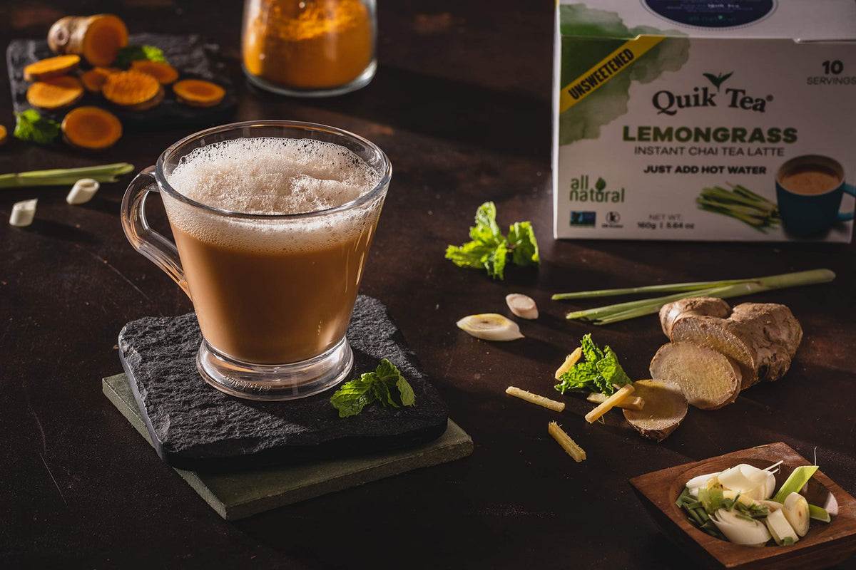 Chai Tea Latte - Lemongrass Chai Tea 10 Latte Tea Pouches By QuikTea