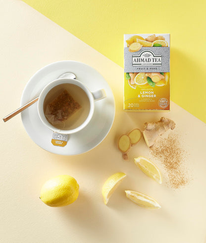 Ahmad Tea Tea Infusion, Lemon & Ginger, 40G, 20 Count