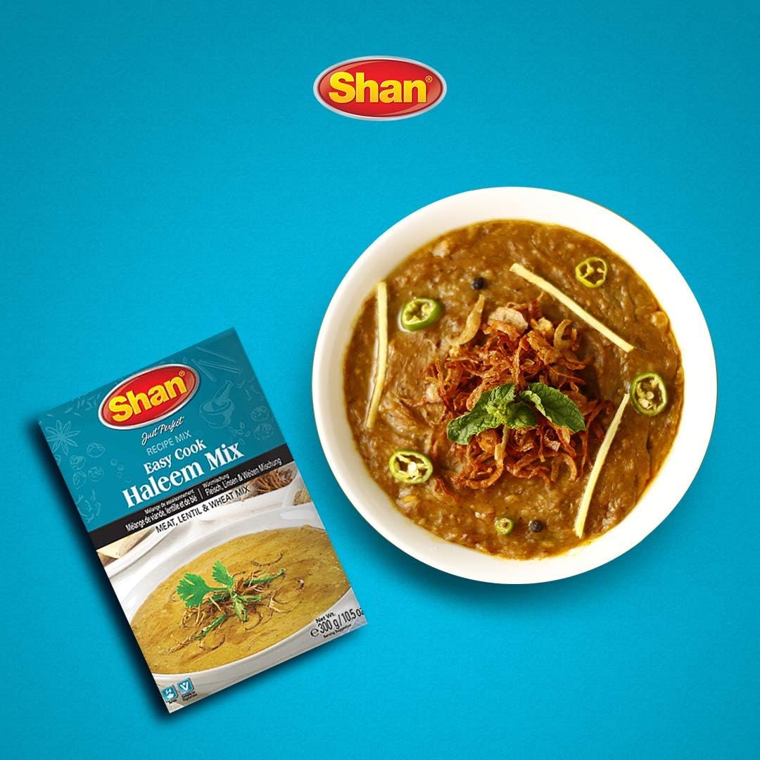 Shan Haleem Recipe and Seasoning Mix 1.76 oz (50g) - Spice Powder for Traditional Meat and Lentil Curry - Suitable for Vegetarians